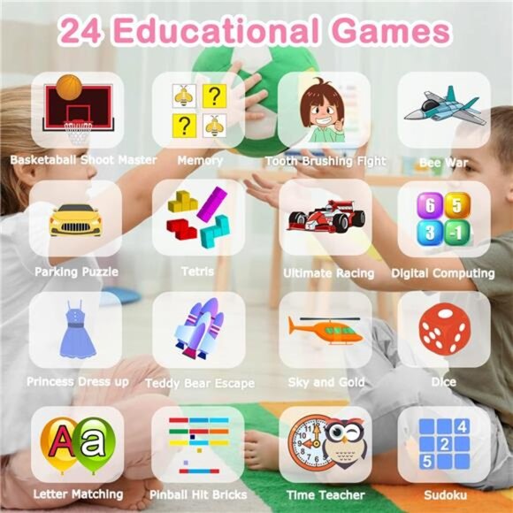 Cosjoype Kids Game Smart Watch Gift for Girls Age 6-12, 24 Puzzle Games HD - Picture 4 of 6